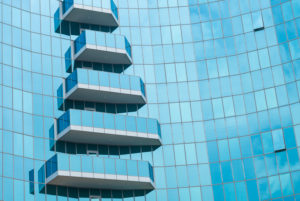 Armenia, Yerevan, blue glass balconies Armenia, Yerevan, blue glass balconies